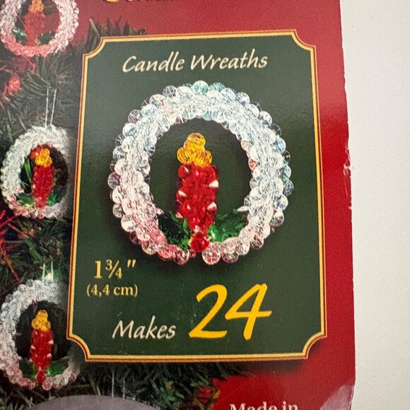 The Beadery Classic Miniatures Ornament Kit Candle Wreath Makes 24 Christmas - Picture 2 of 4
